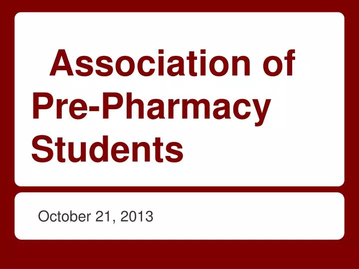 association of pre pharmacy students