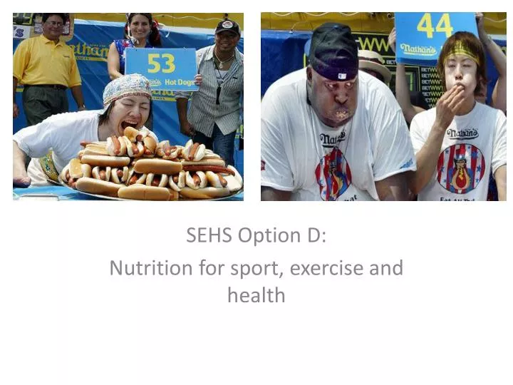 sehs option d nutrition for sport exercise and health