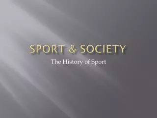 sport society