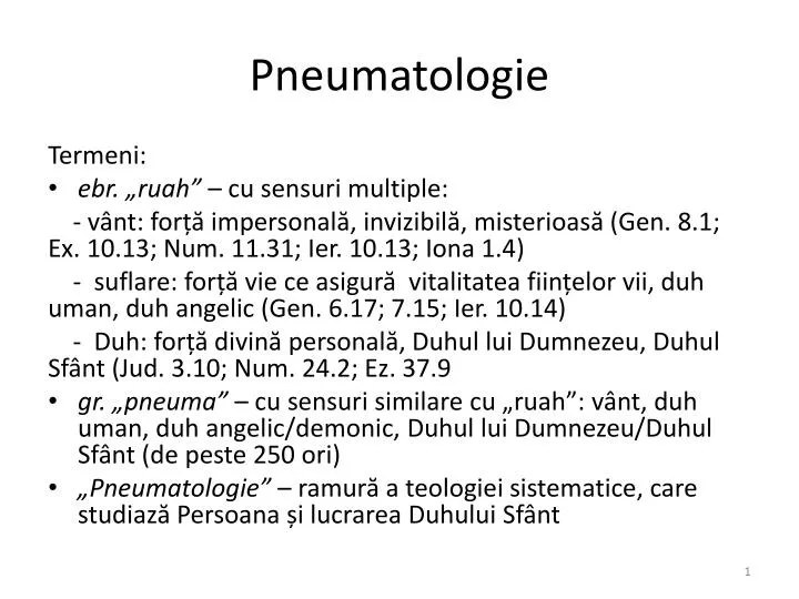pneumatologie