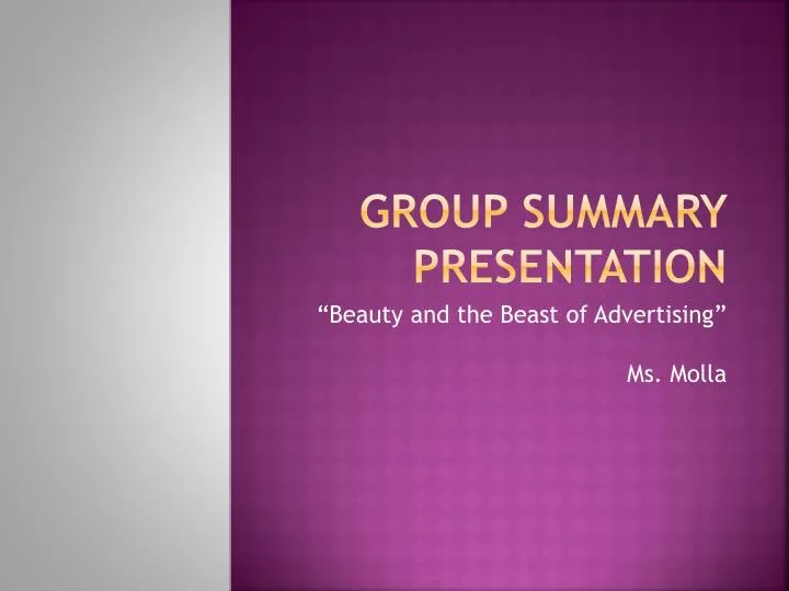 group summary presentation