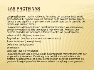 las proteinas