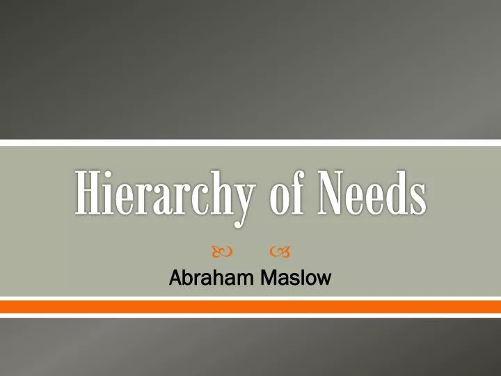 hierarchy of needs