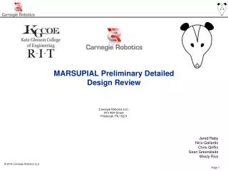 MARSUPIAL Preliminary Detailed Design Review