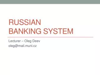 Russian Banking system