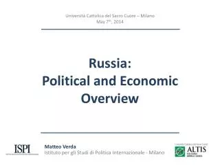 Russia: Political and Economic Overview