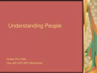 Understanding People