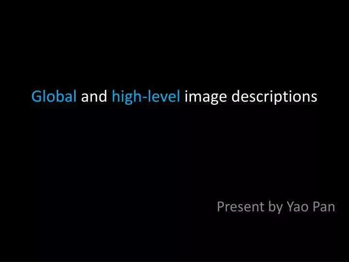 global and high level image descriptions