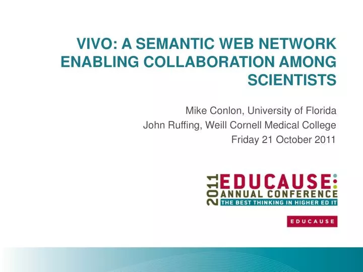 vivo a semantic web network enabling collaboration among scientists
