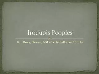 Iroquois Peoples