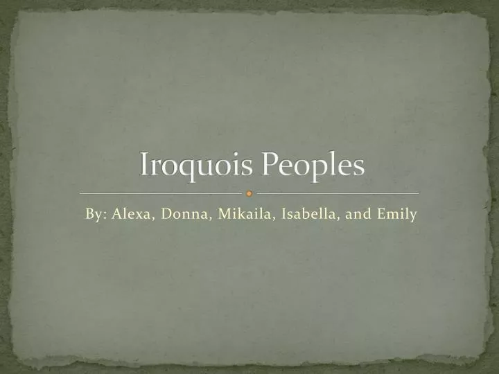 iroquois peoples