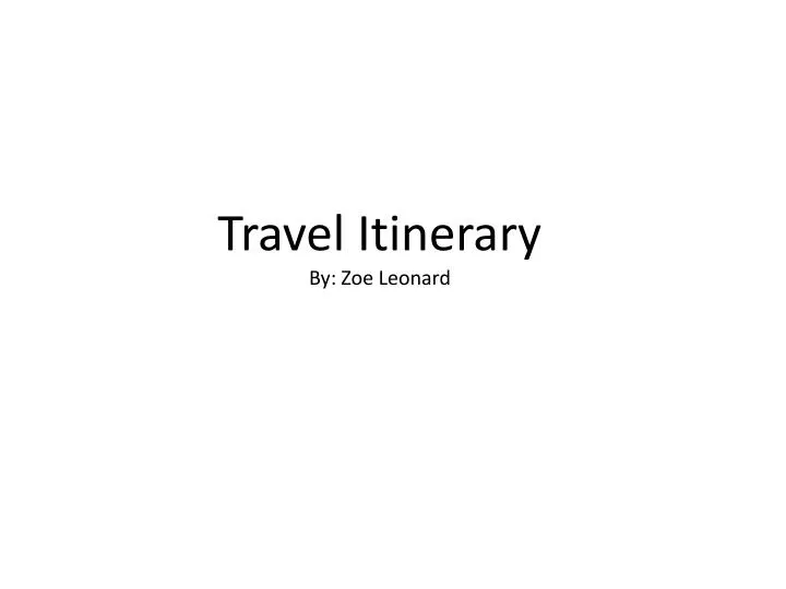 travel itinerary by zoe leonard