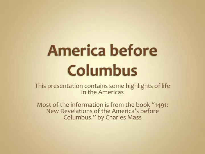 america before columbus