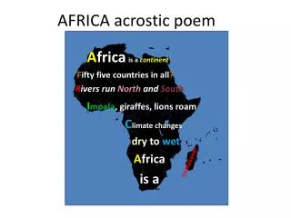 AFRICA acrostic poem