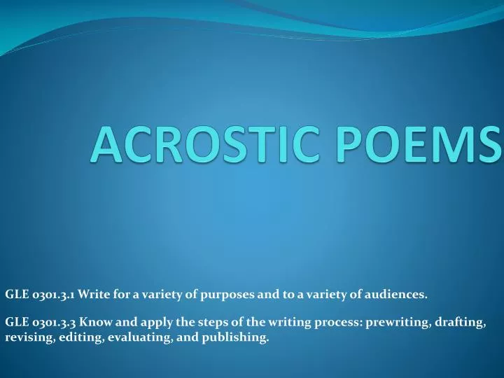 acrostic poems