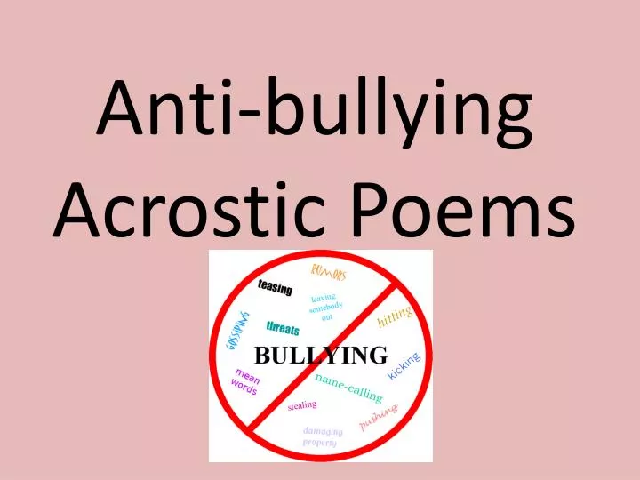 anti bullying acrostic poems