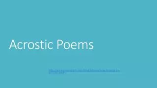 Acrostic Poems
