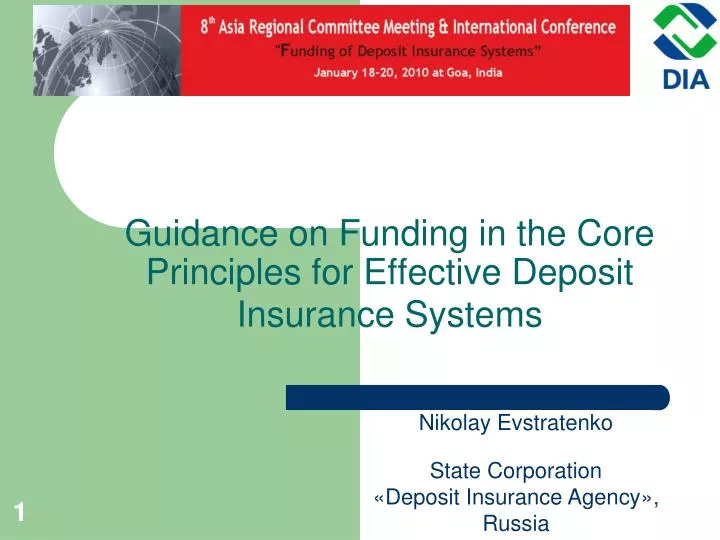 guidance on f unding in the core principles for effective deposit insurance systems