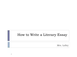 How to Write a Literary Essay