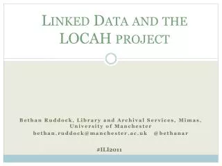 Linked Data and the LOCAH project