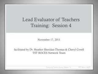 Lead Evaluator of Teachers Training: Session 4