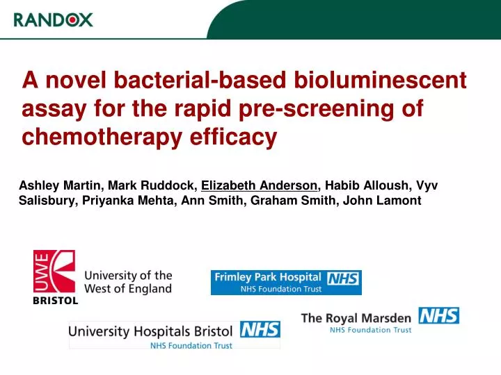 a novel bacterial based bioluminescent assay for the rapid pre screening of chemotherapy efficacy