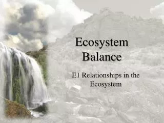 Ecosystem Balance