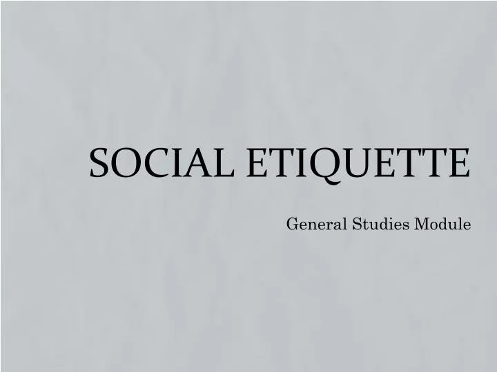 social etiquette