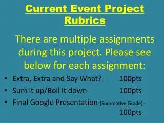Current Event Project Rubrics