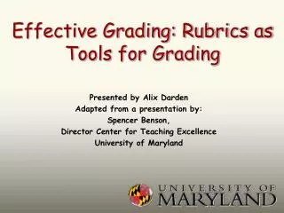 Effective Grading: Rubrics as Tools for Grading