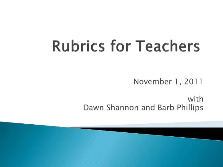 rubrics for teachers