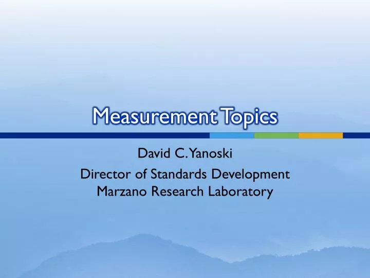 measurement topics