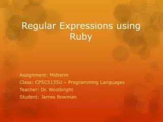 Regular Expressions using Ruby