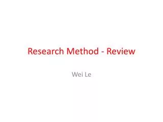 Research Method - Review