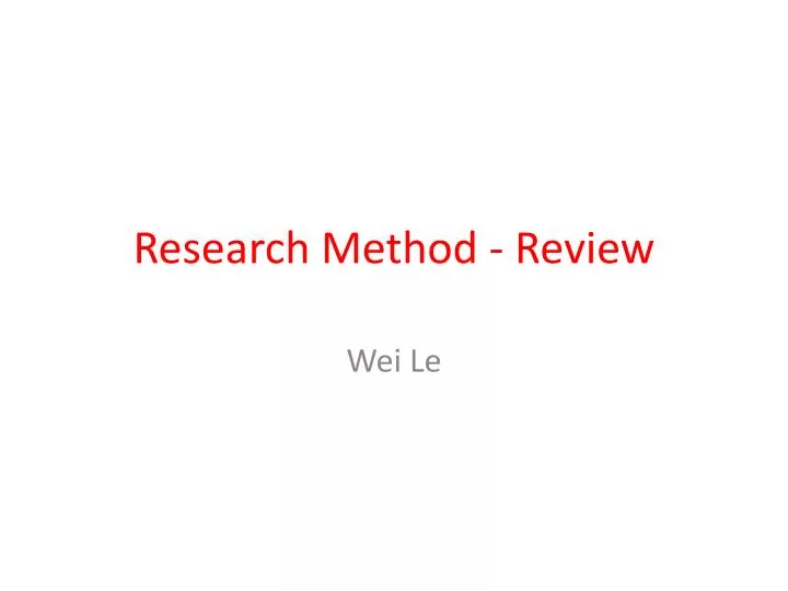 research method review