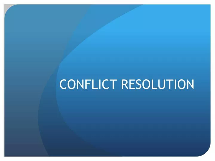 conflict resolution