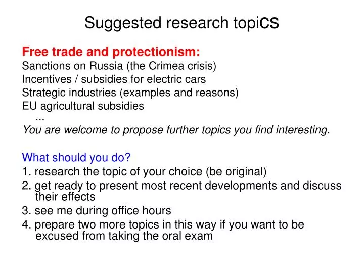 suggested research topi cs