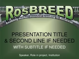 PRESENTATION TITLE &amp; SECOND LINE IF NEEDED WITH SUBTITLE IF NEEDED