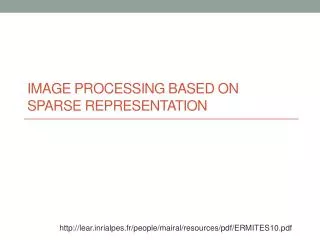 Image processing based on sparse representation