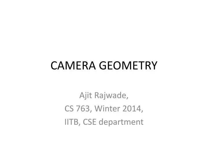 camera geometry