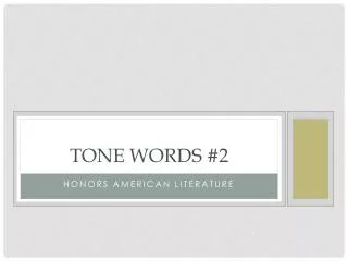 Tone Words #2