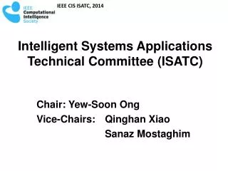 Intelligent Systems Applications Technical Committee (ISATC)