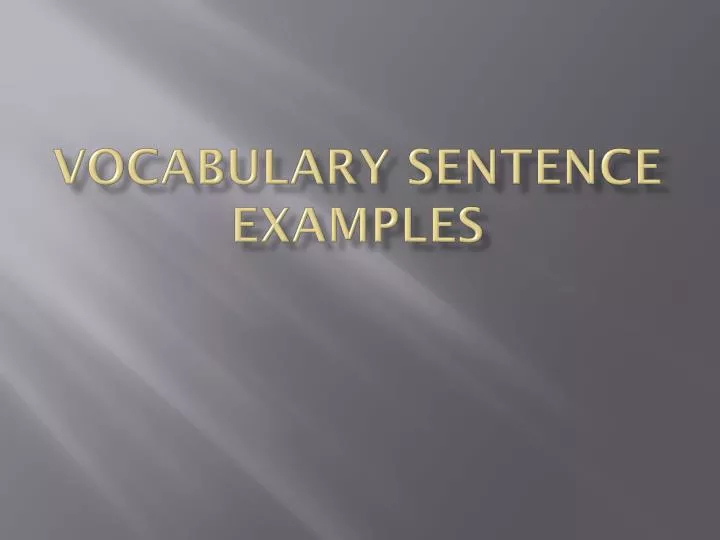 vocabulary sentence examples