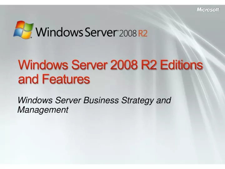 windows server 2008 r2 editions and features