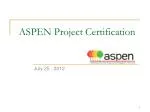 ASPEN Project Certification - slide 1