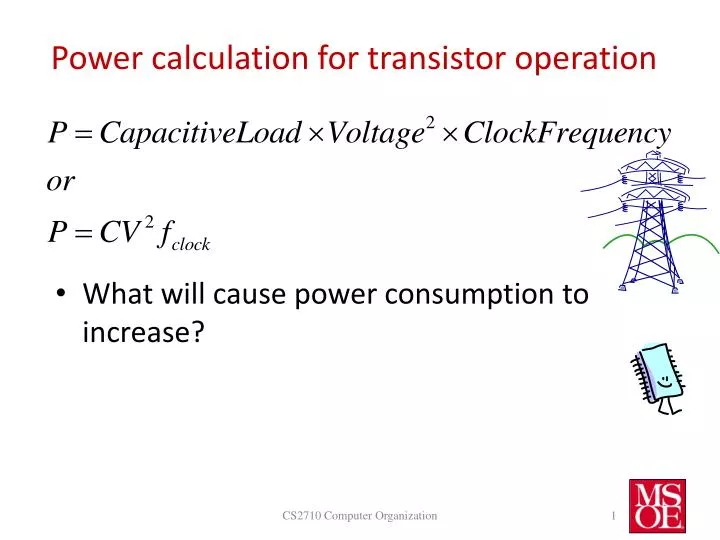 power calculation for transistor operation