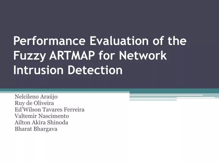 performance evaluation of the fuzzy artmap for network intrusion detection