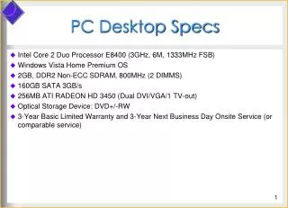 PC Desktop Specs