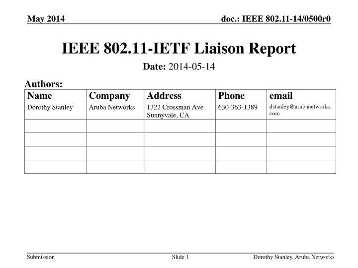 ieee 802 11 ietf liaison report