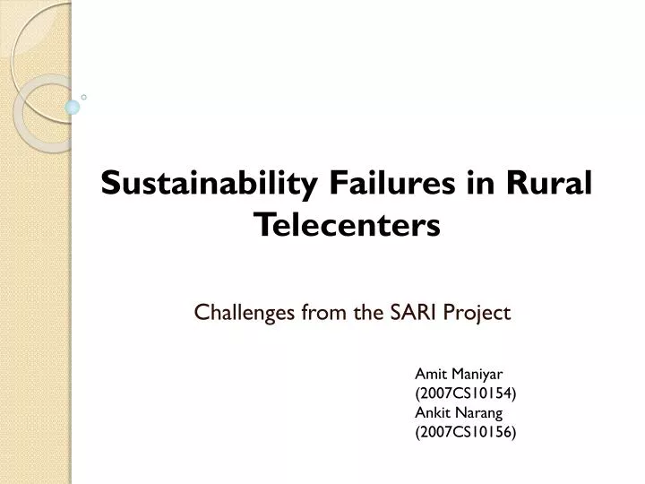 challenges from the sari project